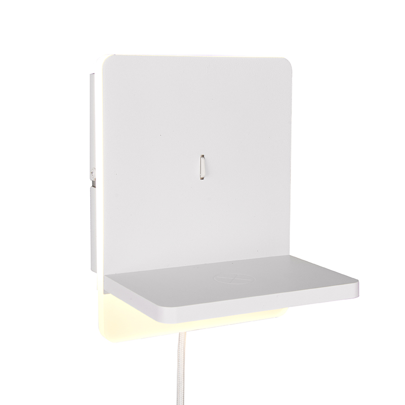 Applique murale moderne blanche, Margje, 9W, 3000K LED, avec interrupteur