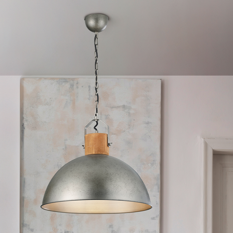 Suspension demi-sphère vintage nickel, Amarey