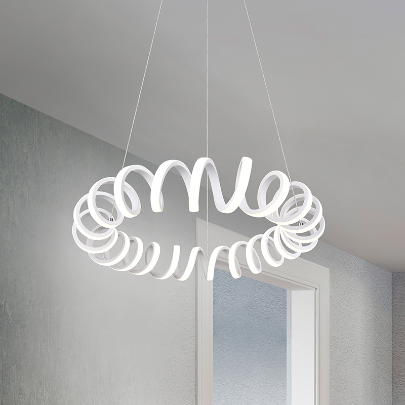 Suspension table à manger moderne blanche, Noemi, 33W, 4000K LED