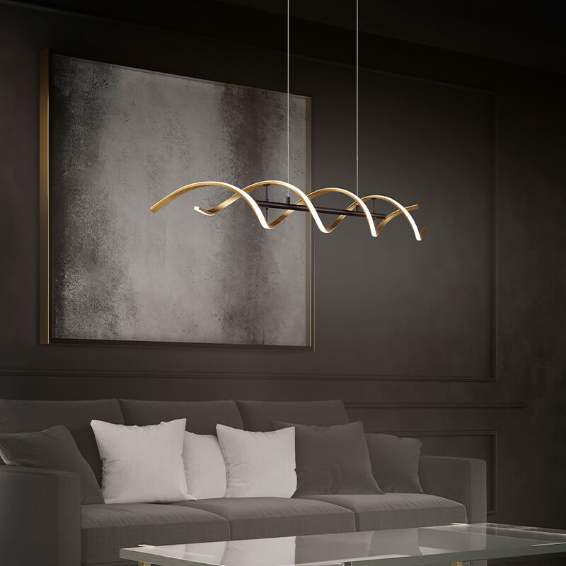 Suspension table à manger design laiton, Sylvian, 45W, blanc chaud à froid réglable LED, gradable en 3 étapes