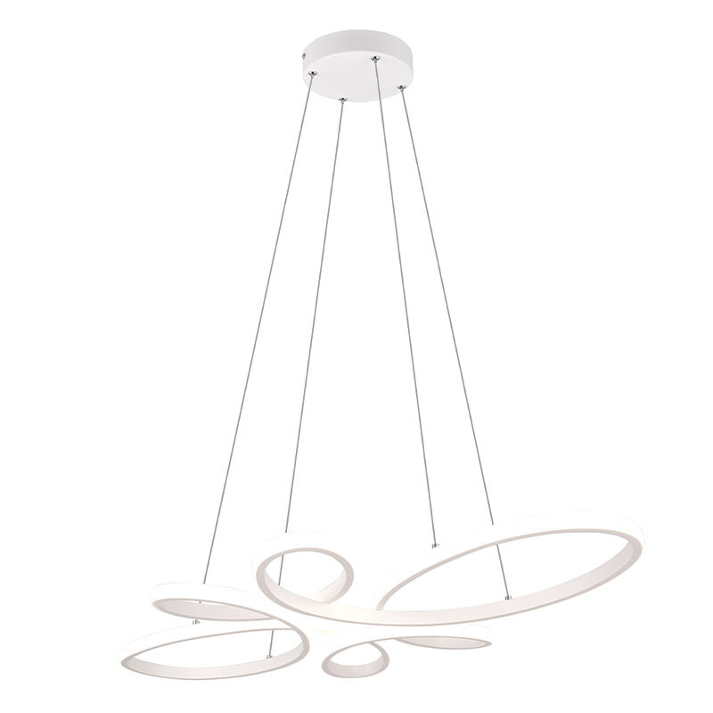 Suspension table à manger design blanche, Vikash, 32W, 4000K LED, gradable en 3 étapes