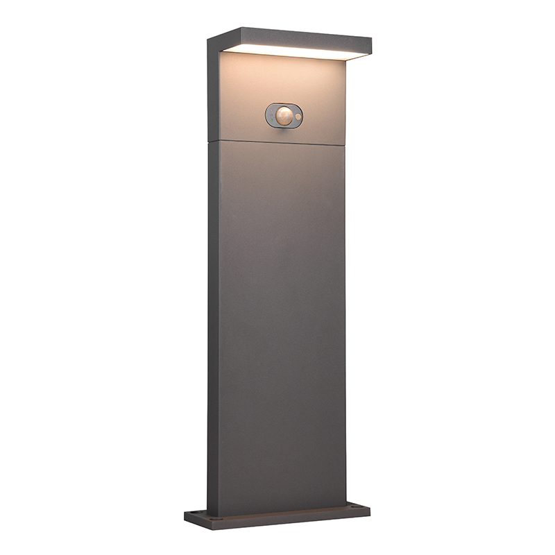 Lampadaire extérieur solaire moderne anthracite, Nesrin, 5W, white switch LED, IP65