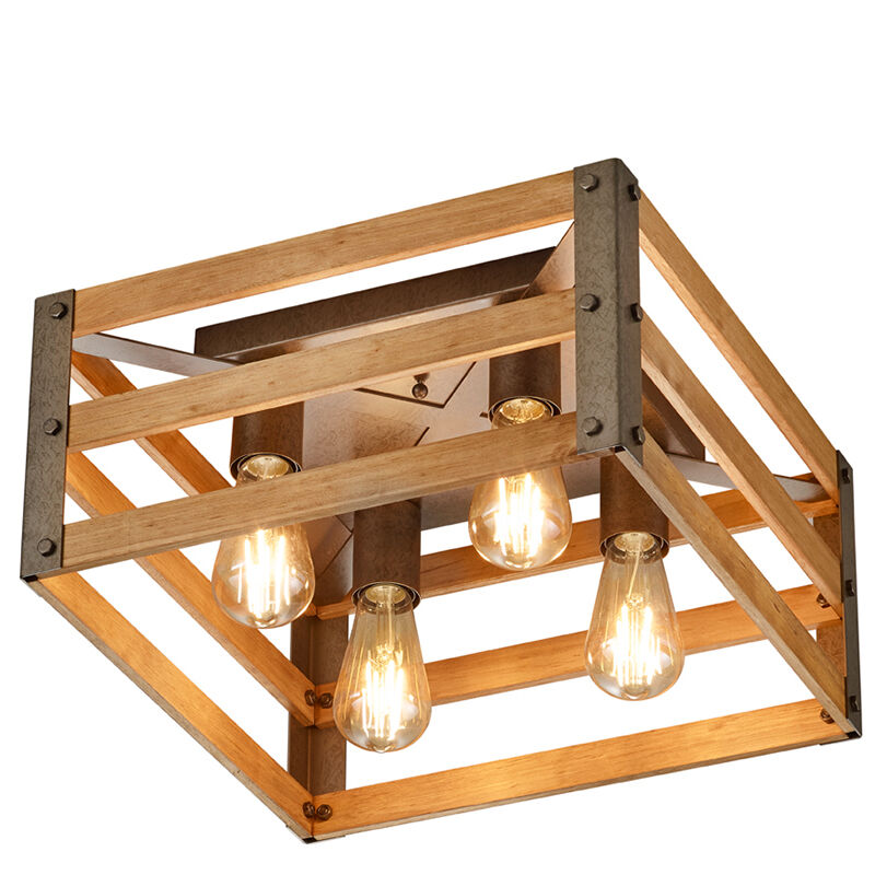 Lampe plafond en bois marronne, Ekon