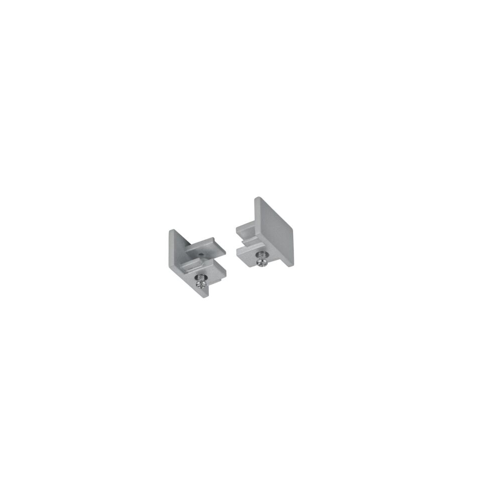 Embout pour éclairage sur rail biphasé, plastique, gris