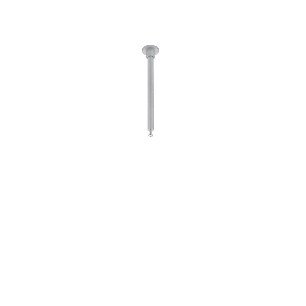 Suspension pour éclairage sur rail biphasé, métal, gris, 12,5cm
