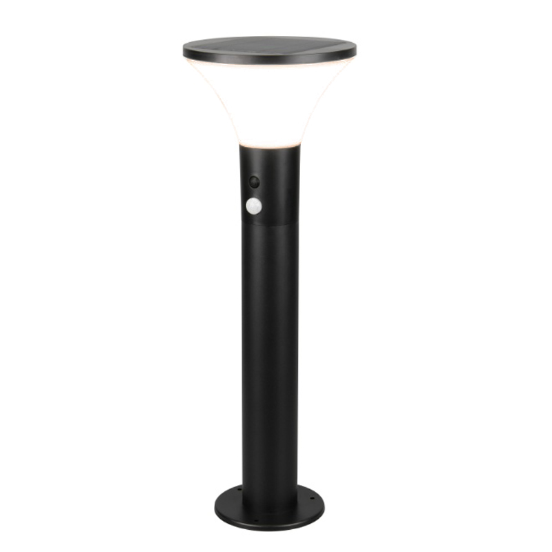 Lampadaire extérieur solaire moderne noir, Nebahat, 3W, 4000K LED, IP44