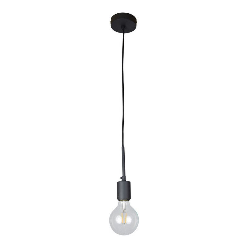Suspension sans abat-jour noire industrielle, Bolb