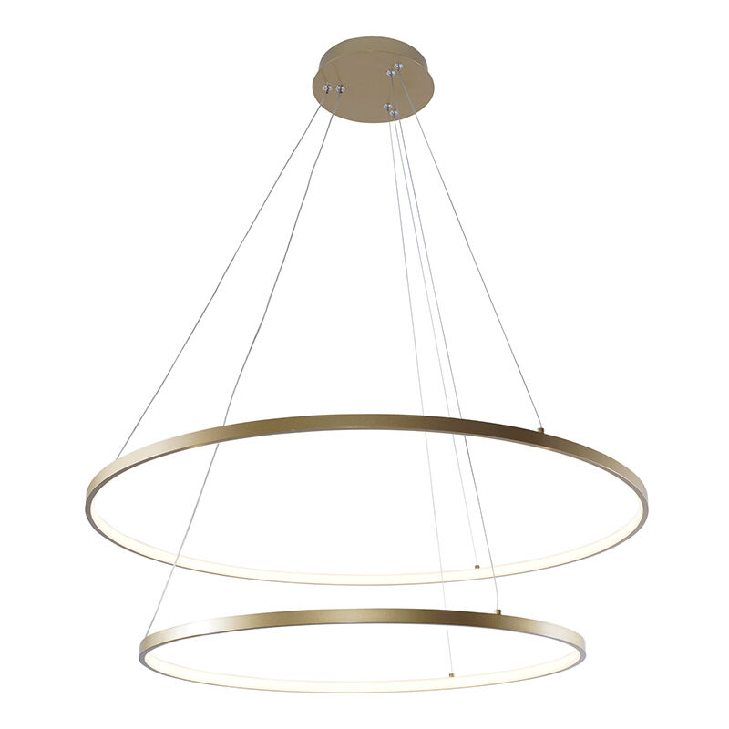 Suspension dorée design, Kubra, 60W, blanc chaud à froid réglable LED