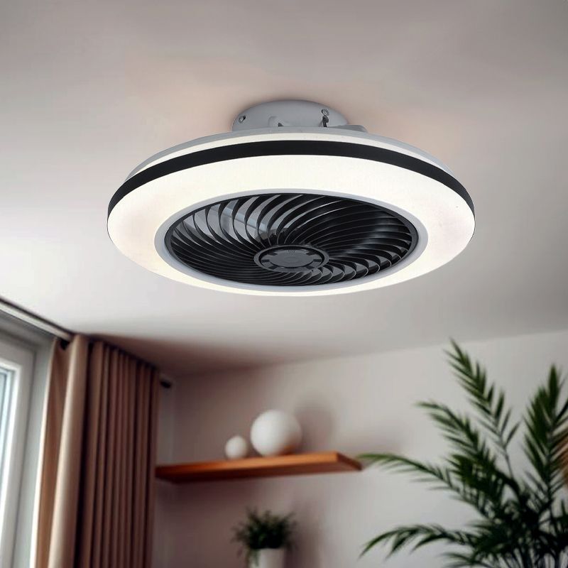 Ventilateur de plafond noir moderne, Hale, 40W, 3000K LED, avec télécommande Ventilateur de plafond noir moderne, Hale, 40W, 3000K LED, avec télécommande