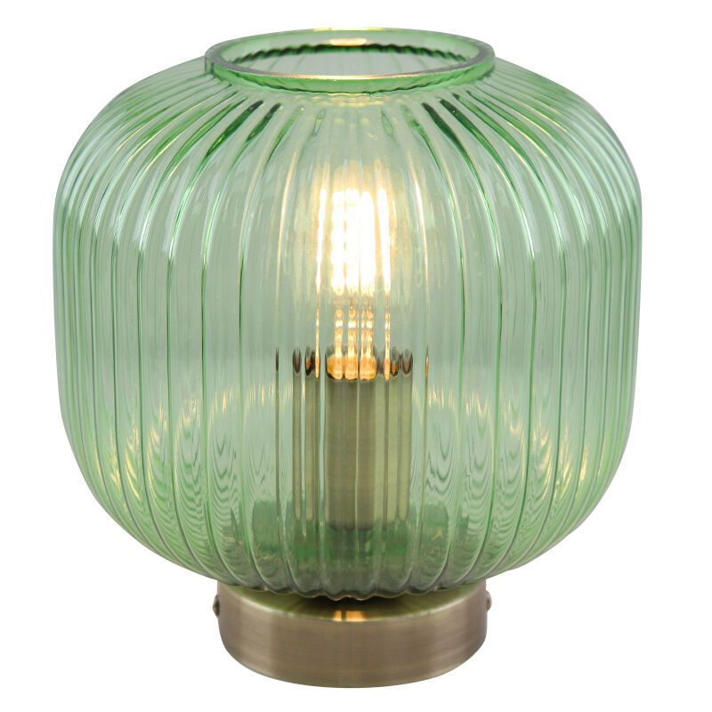 Lampe de table verte rétro, Charlois, avec interrupteur