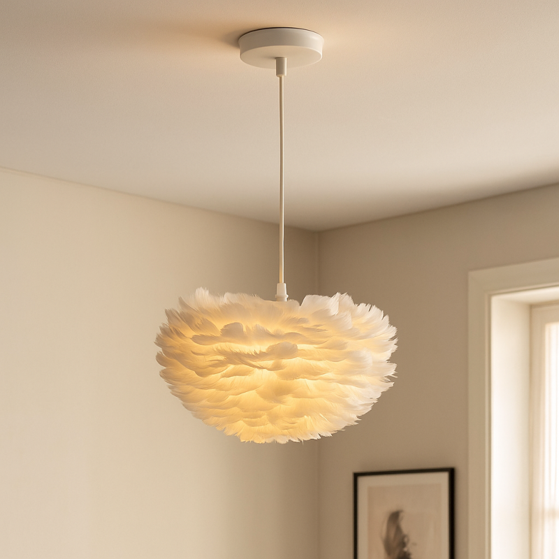 Suspension blanche en tissu, Suzie Suspension blanche en tissu, Suzie