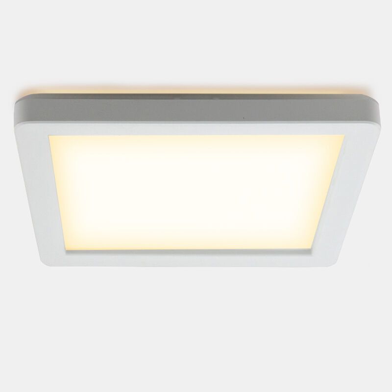 Plafonnier salle de bain blanc en plastique, Shivani, 15W, 3000K LED, IP44