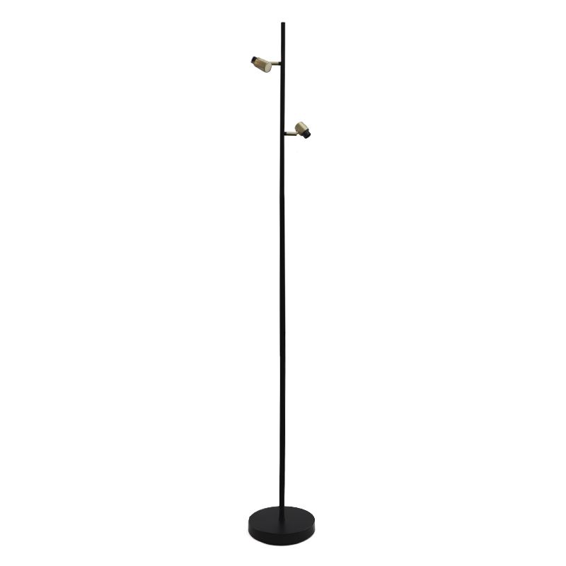 Lampadaire sans abat-jour noir en aluminium, Rika Lampadaire sans abat-jour noir en aluminium, Rika