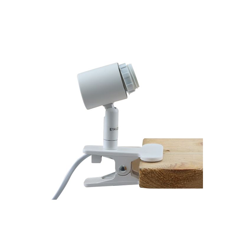 Spot à pince blanc en plastique, Merve, avec interrupteur Spot à pince blanc en plastique, Merve, avec interrupteur