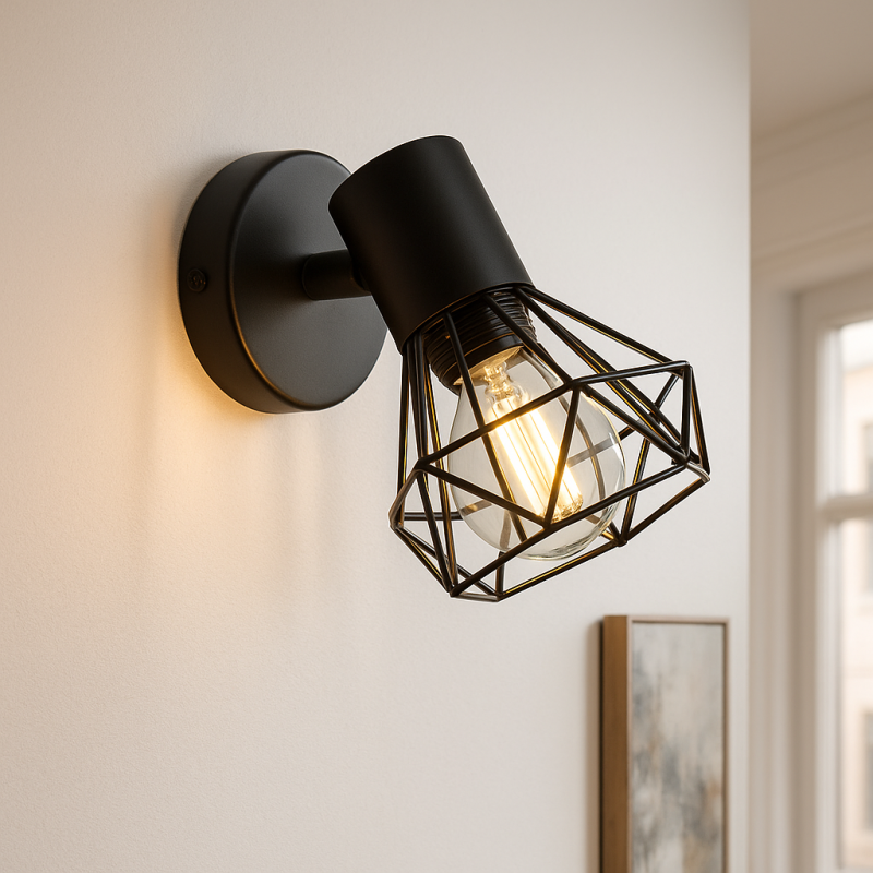 Spot mural noir industriel, Jaylano