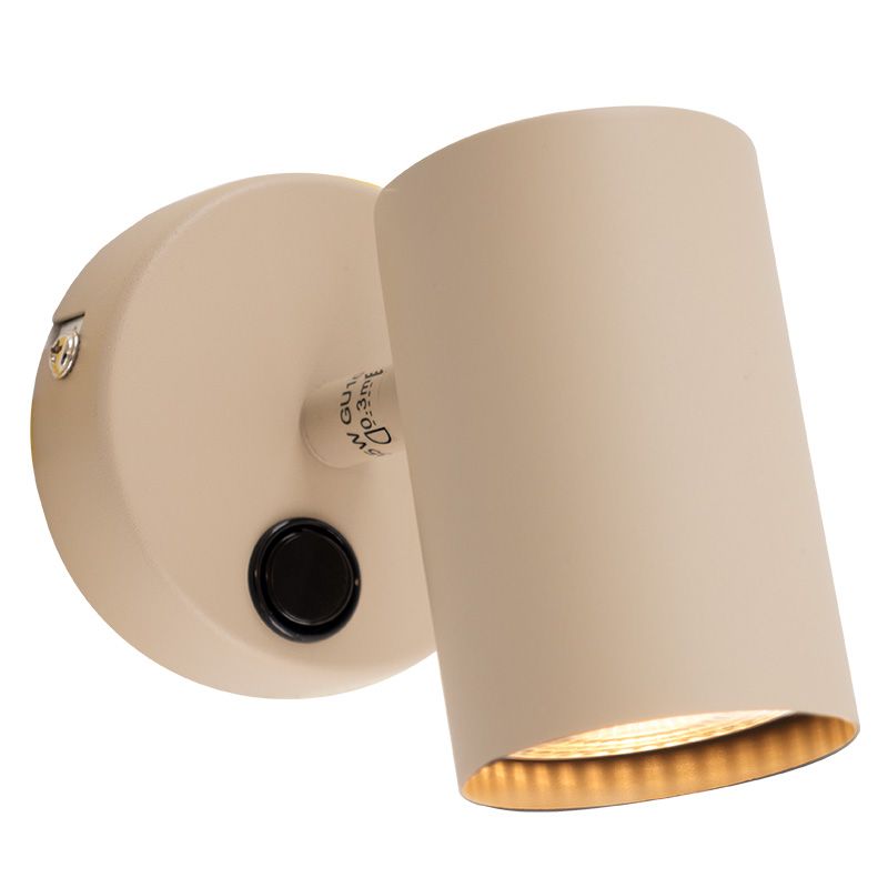 Spot mural beige moderne, Elena, avec interrupteur