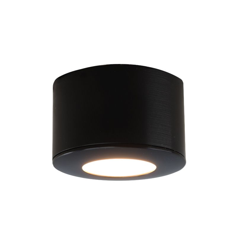Spot en saillie veranda ronds noir Vasso, IP44, gradable
