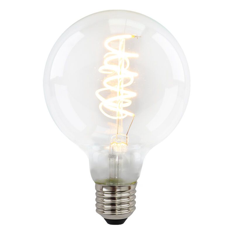 Dimmable E27 ampoule LED, Tuelo, G95, 4w, verre transparent, 2700k