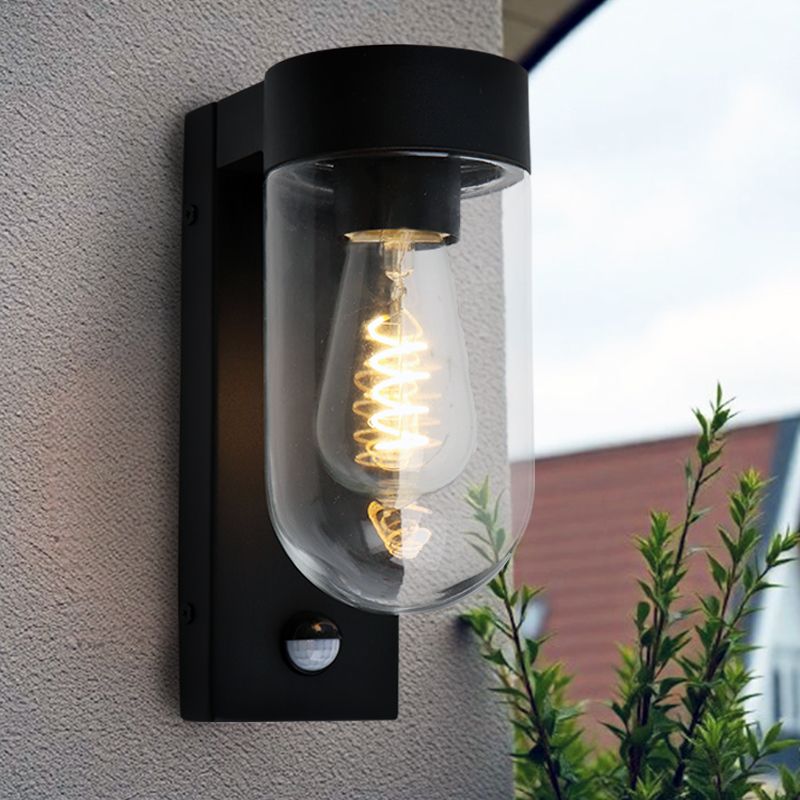 Applique extérieur avec détecteur de mouvement noire en aluminium, Bella, IP44 Applique extérieur avec détecteur de mouvement noire en aluminium, Bella, IP44