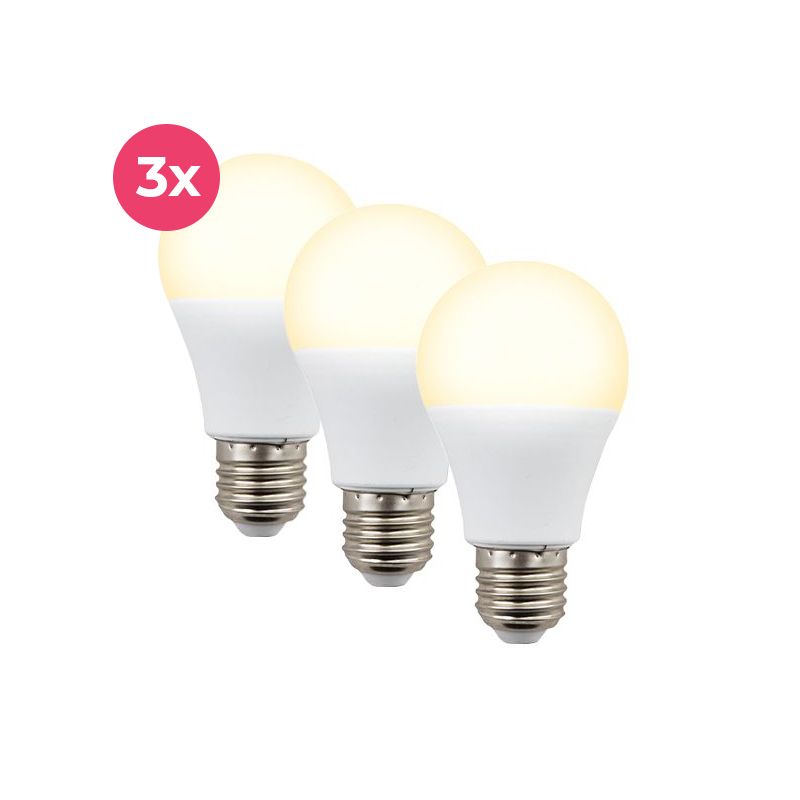 Lot de 3 ampoules LED E27, A60, 4,9W, 2700K