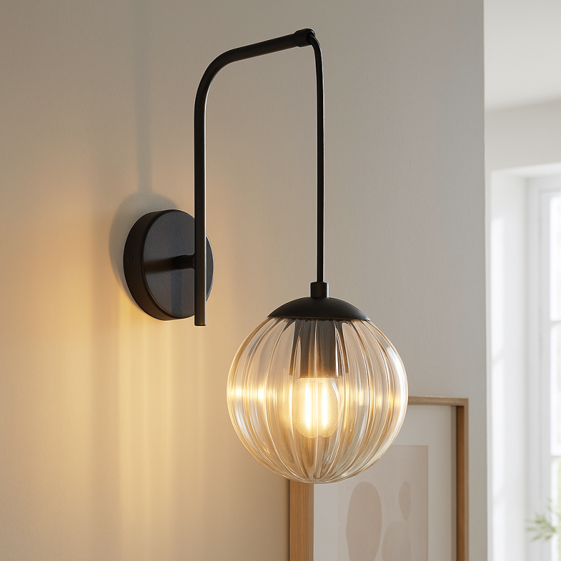 Applique murale ambre rétro, Rifka, avec interrupteur Applique murale ambre rétro, Rifka, avec interrupteur