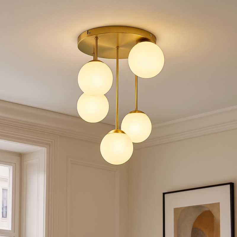 Plafonnier laiton design, Stacy