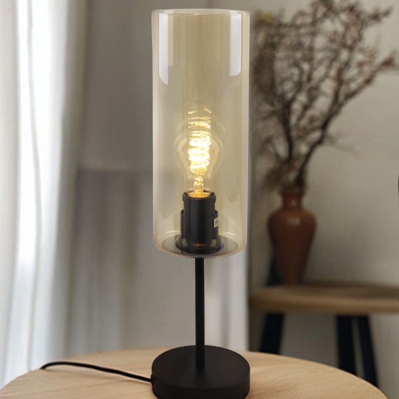 Lampe de table ambre moderne, Gaya, avec interrupteur