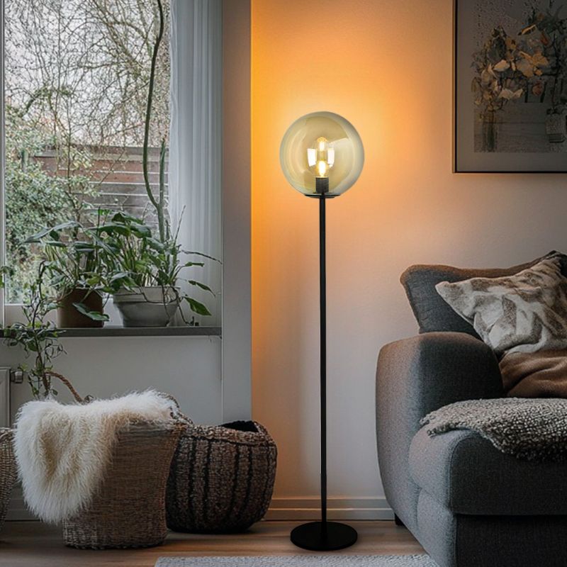 Lampadaire ambre design, Dolf, avec interrupteur Lampadaire ambre design, Dolf, avec interrupteur