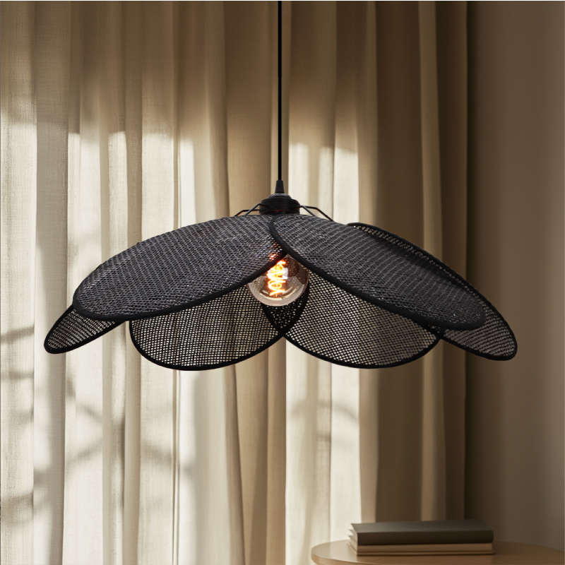 Suspension en rotin noire, Rowen