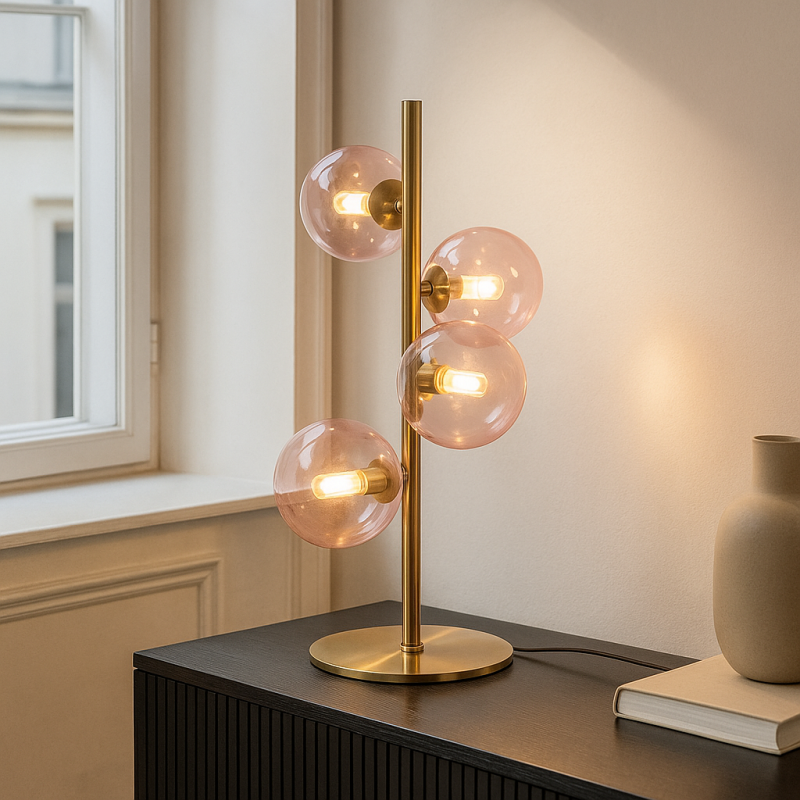Lampe de table rose design, Remo, avec interrupteur Lampe de table rose design, Remo, avec interrupteur