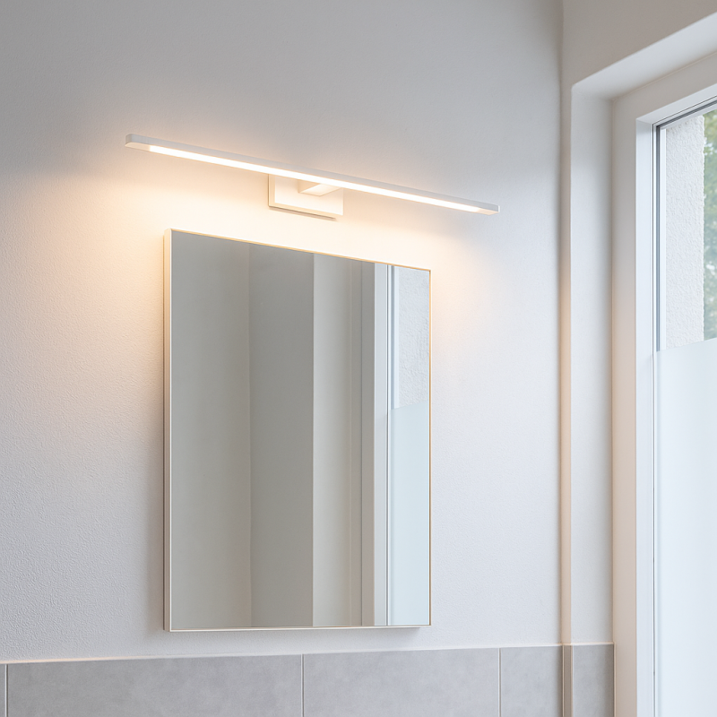 Éclairage miroir blanc moderne, Steffy, 8W, 3000K LED, IP44 Éclairage miroir blanc moderne, Steffy, 8W, 3000K LED, IP44