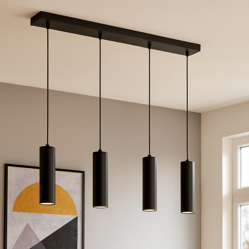 Suspension table à manger noire moderne, Carlos