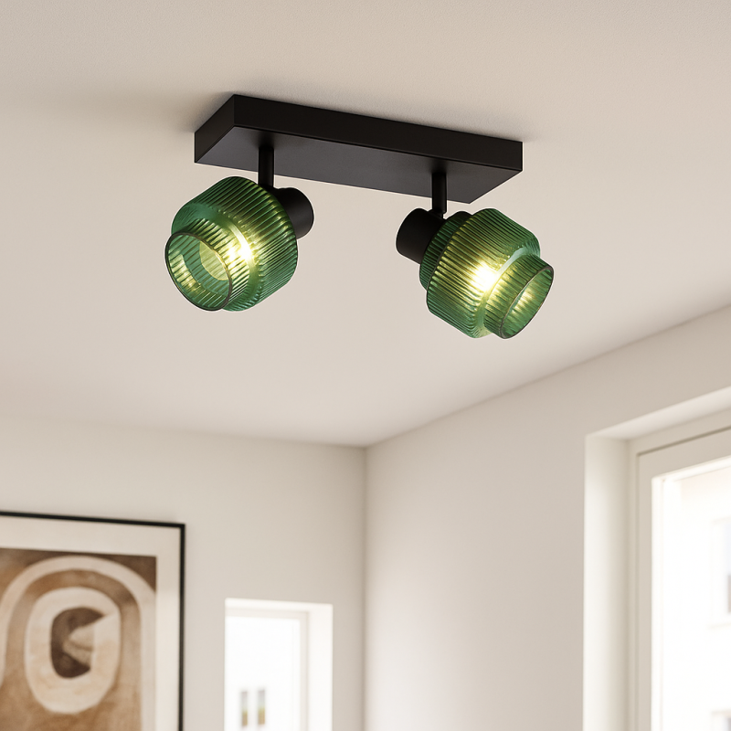 Spot plafond vert rétro, Paris