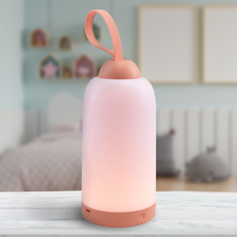 Veilleuse pour enfants rose en plastique, Esper, 3W, 3000K LED, gradable en 3 étapes Veilleuse pour enfants rose en plastique, Esper, 3W, 3000K LED, gradable en 3 étapes