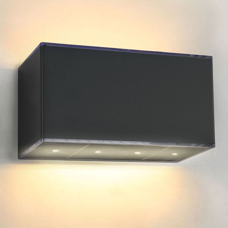 Applique solaire extérieur noire en plastique, Sunaina, 1W, 3000K LED, IP65