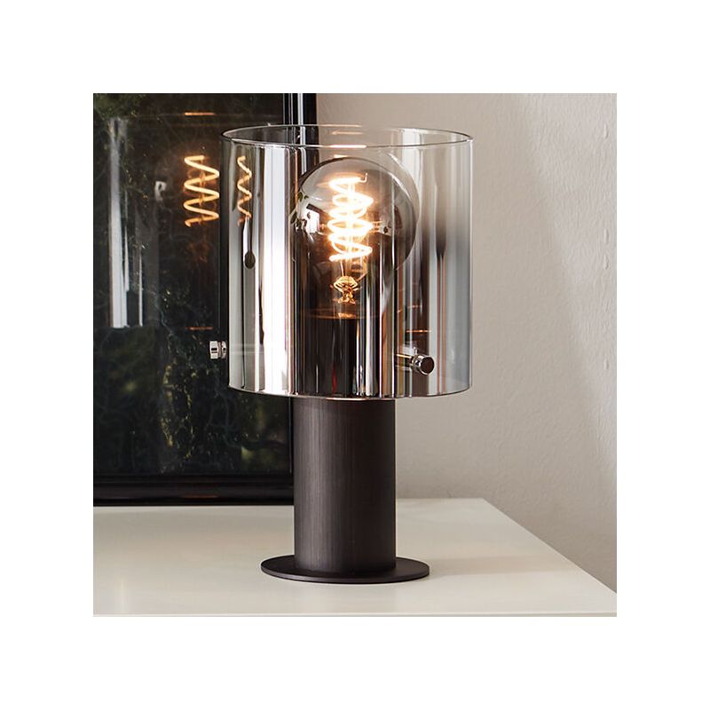 Lampe de table marronne design, Nour, avec interrupteur