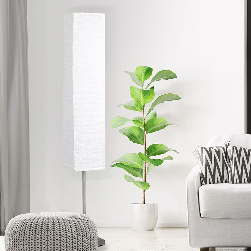 Lampadaire en papier blanc, Octavio, avec interrupteur Lampadaire en papier blanc, Octavio, avec interrupteur