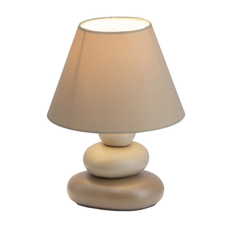 Lampe de table en céramique marronne, Omayma, avec interrupteur