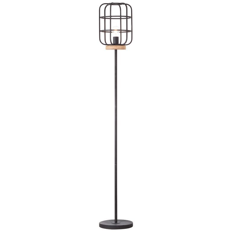Lampadaire en bois noir, Taede, avec interrupteur Lampadaire en bois noir, Taede, avec interrupteur