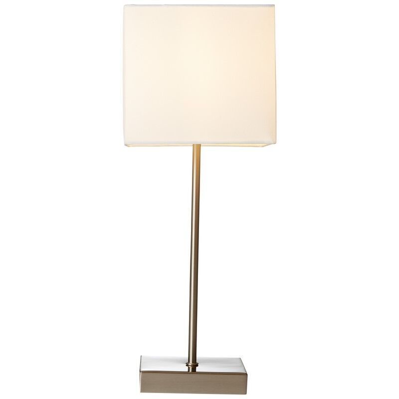Lampe de table chromée en tissu, Marinda, avec interrupteur