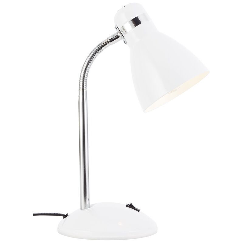 Lampe de bureau blanche en plastique, Santana, avec interrupteur