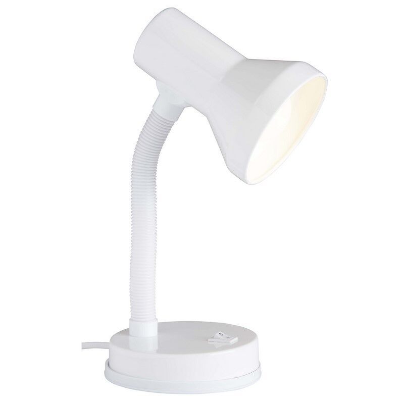 Lampe de bureau blanche en plastique, Loet, avec interrupteur