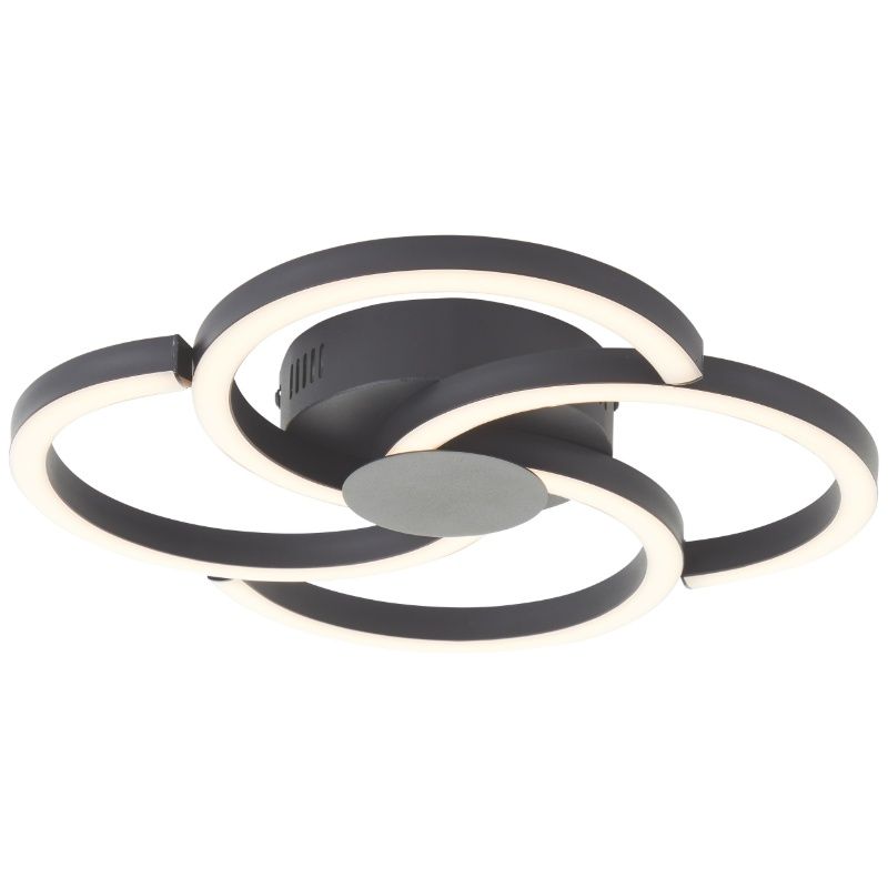 Plafonnier noir design, Somia, 22W, 3000K LED