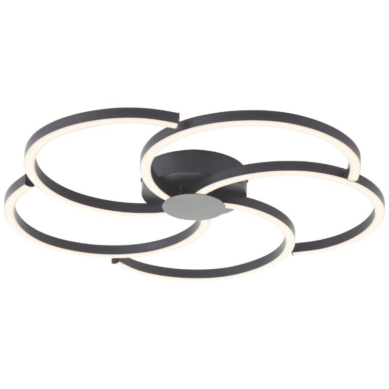 Plafonnier noir design, Somia, 32W, 3000K LED, gradable en 3 étapes Plafonnier noir design, Somia, 32W, 3000K LED, gradable en 3 étapes