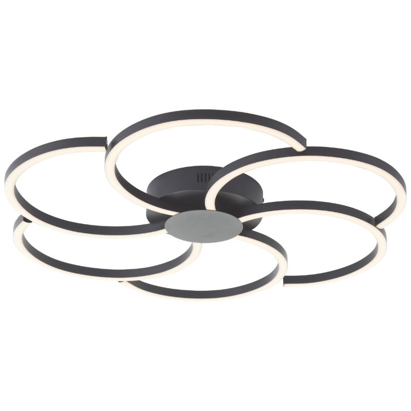 Plafonnier noir design, Somia, 32W, blanc chaud à froid réglable LED, avec télécommande Plafonnier noir design, Somia, 32W, blanc chaud à froid réglable LED, avec télécommande