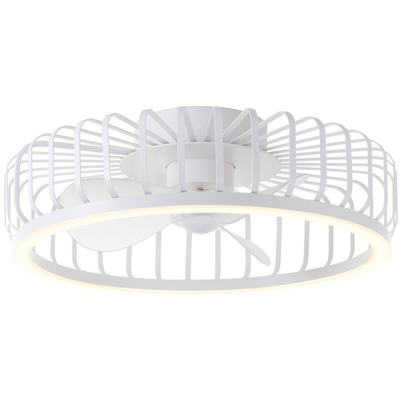 Ventilateur de plafond blanc moderne, Tolga, 36W, 2700K-4000K-6500K LED, avec télécommande