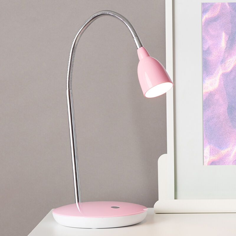 Lampe de bureau rose en plastique, Kit, 3W, 3000K LED, avec interrupteur Lampe de bureau rose en plastique, Kit, 3W, 3000K LED, avec interrupteur