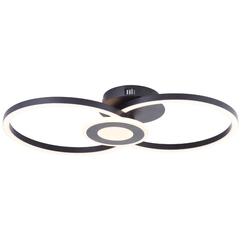 Plafonnier noir design, Volkert, 24W, 3000K LED