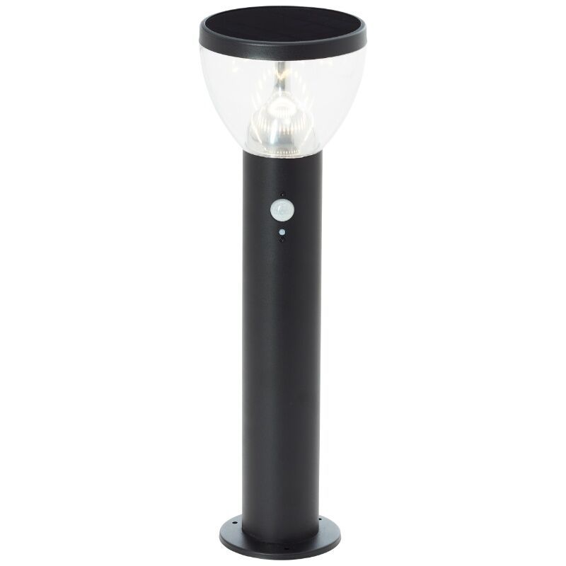 Lampadaire extérieur solaire noir moderne, Saar, 3W, 3000K LED, IP44