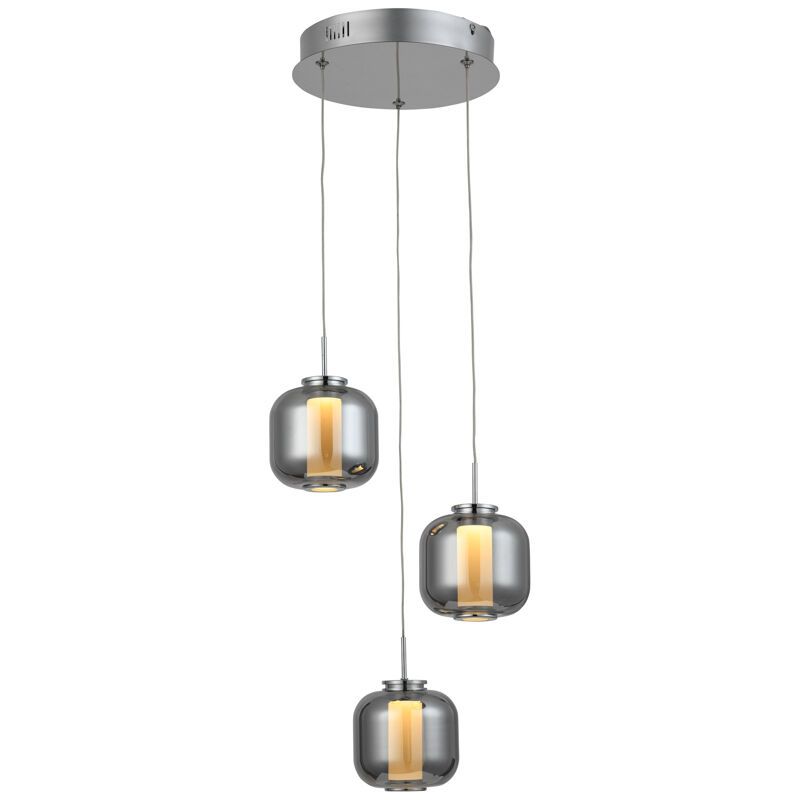 Suspension chromée design, Emmely, 17W, 3000K LED